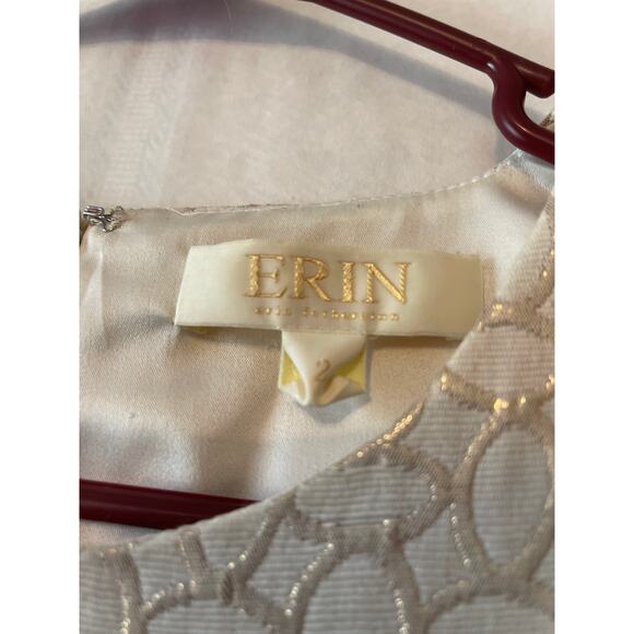 Erin Fetherston Gold Metallic Dress Size 2 Evening Out Dance Romantic Event - Picture 3 of 7